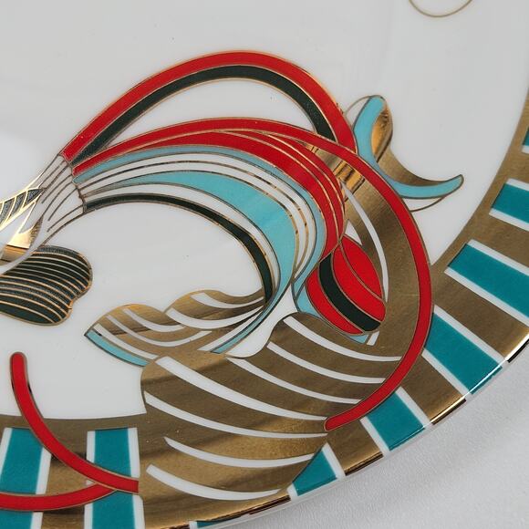 The Forbidden City Culture Koi Fish Carp Fine Asian Porcelain Cup Saucer Set - Picture 7 of 9